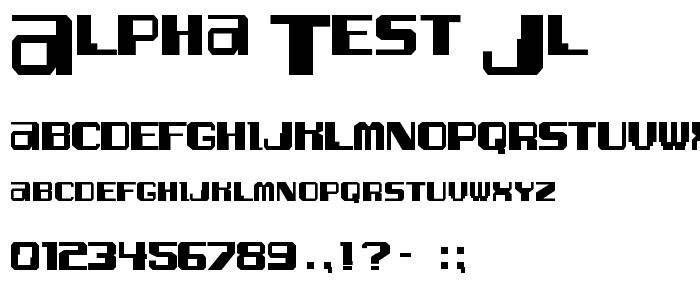 Alpha Test JL font